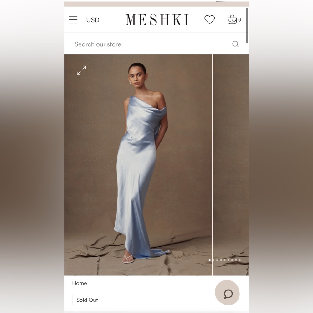 Blue Meshki Slip Dress XL  | Maxi Dress With Asymmetrical Hem - Cornflow…